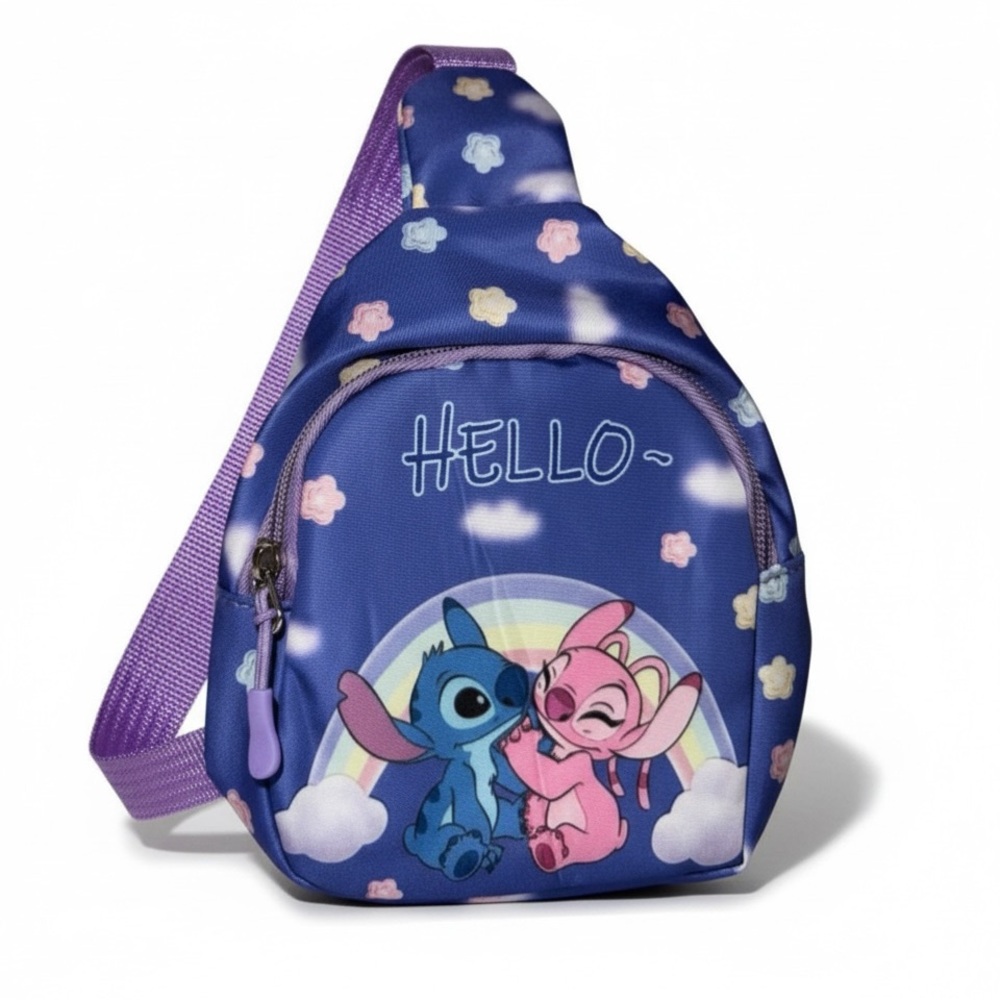 Lilo & Stitch Mini Backpack - Angel Rainbow Crossbody Bag Disney